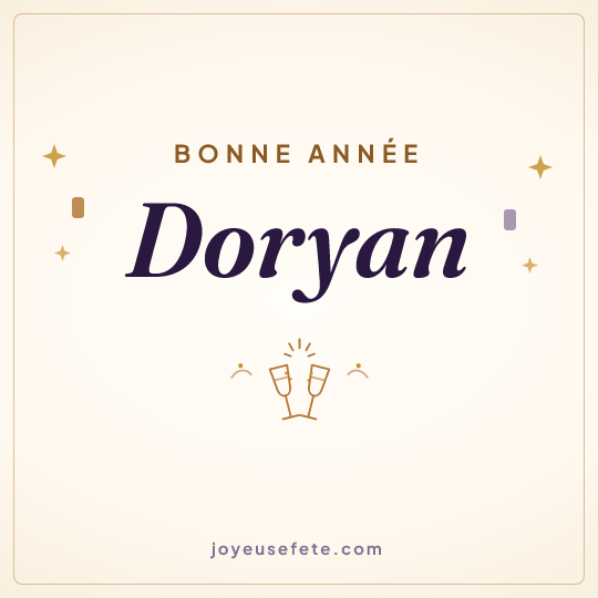 Image carrée « Bonne année Doryan » pour WhatsApp
