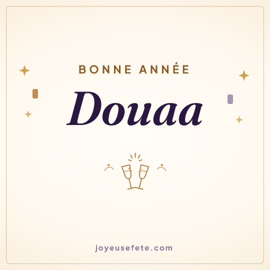 Image carrée « Bonne année Douaa » pour WhatsApp