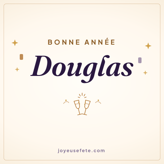 Image carrée « Bonne année Douglas » pour WhatsApp