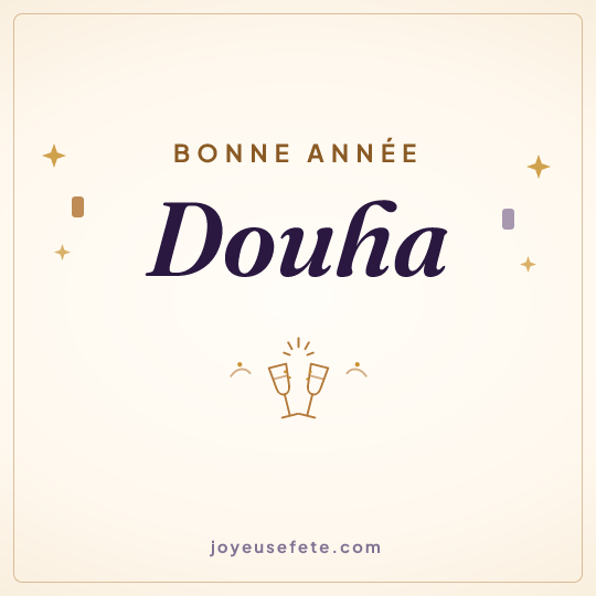 Image carrée « Bonne année Douha » pour WhatsApp