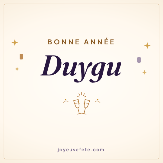 Image carrée « Bonne année Duygu » pour WhatsApp