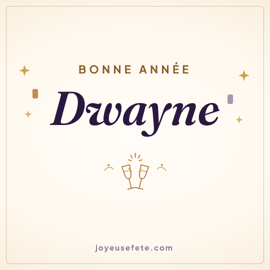 Image carrée « Bonne année Dwayne » pour WhatsApp
