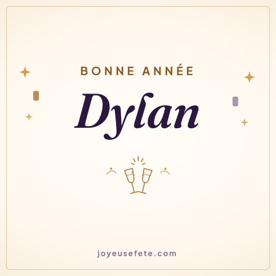 Image carrée « Bonne année Dylan » pour WhatsApp