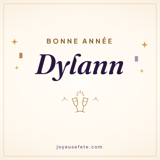 Image carrée « Bonne année Dylann » pour WhatsApp
