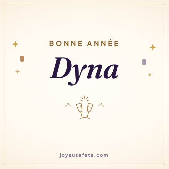 Image carrée « Bonne année Dyna » pour WhatsApp