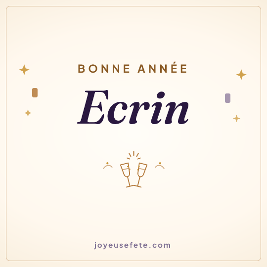 Image carrée « Bonne année Ecrin » pour WhatsApp