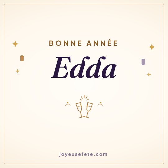 Image carrée « Bonne année Edda » pour WhatsApp