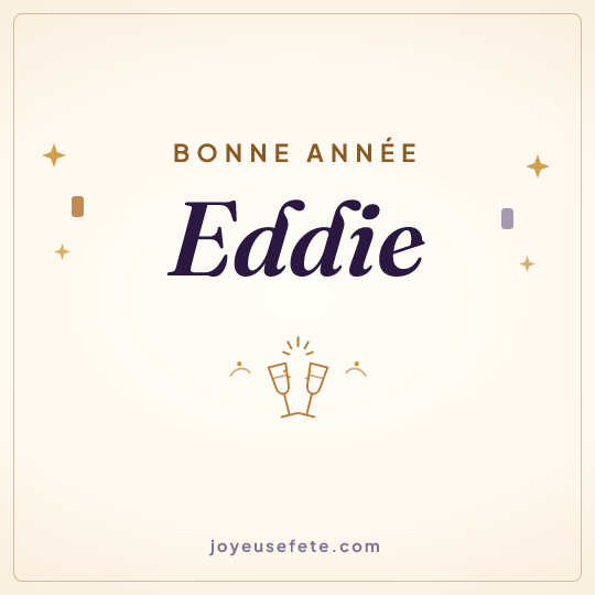 Image carrée « Bonne année Eddie » pour WhatsApp