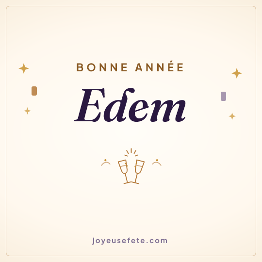 Image carrée « Bonne année Edem » pour WhatsApp