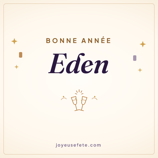 Image carrée « Bonne année Eden » pour WhatsApp