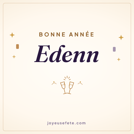 Image carrée « Bonne année Edenn » pour WhatsApp