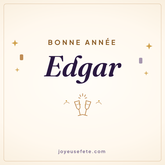 Image carrée « Bonne année Edgar » pour WhatsApp