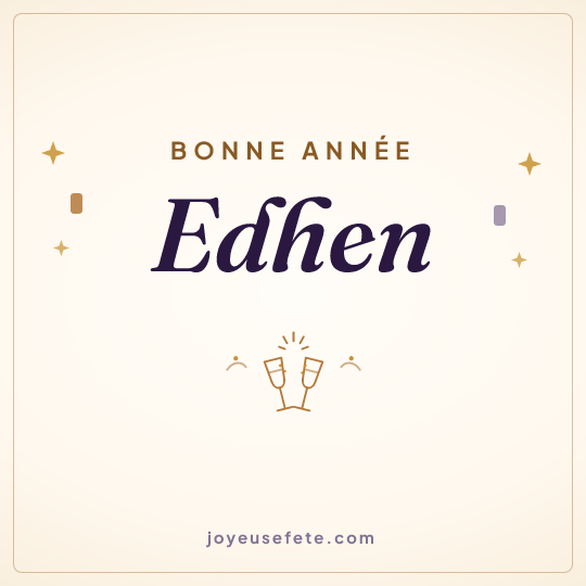 Image carrée « Bonne année Edhen » pour WhatsApp
