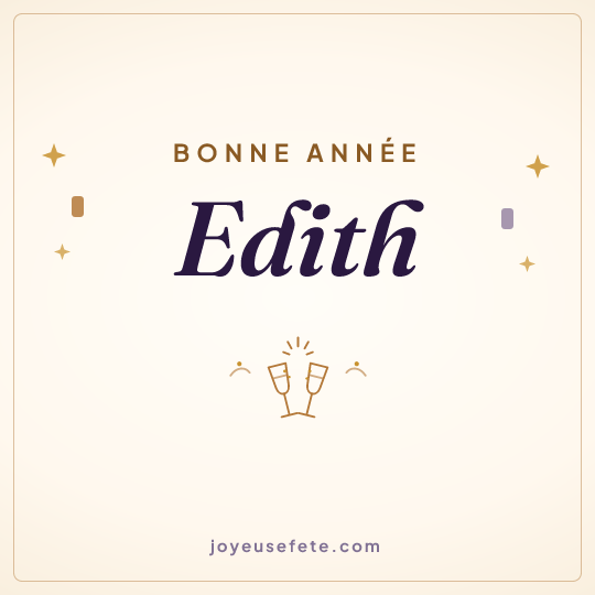 Image carrée « Bonne année Edith » pour WhatsApp