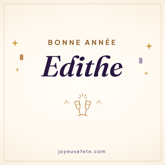 Image carrée « Bonne année Edithe » pour WhatsApp