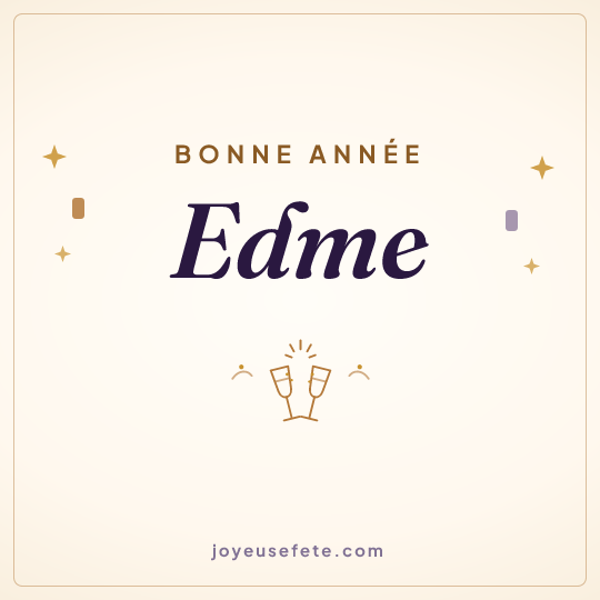 Image carrée « Bonne année Edme » pour WhatsApp