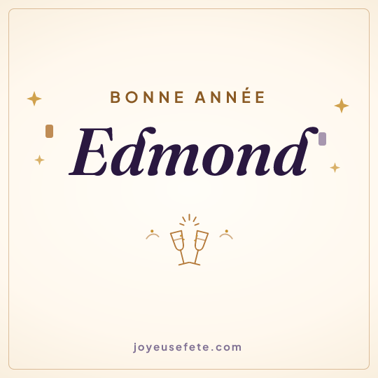 Image carrée « Bonne année Edmond » pour WhatsApp
