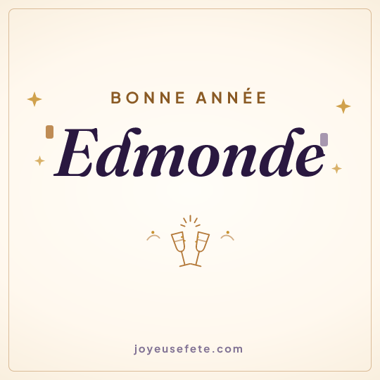 Image carrée « Bonne année Edmonde » pour WhatsApp
