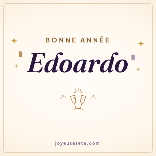 Image carrée « Bonne année Edoardo » pour WhatsApp
