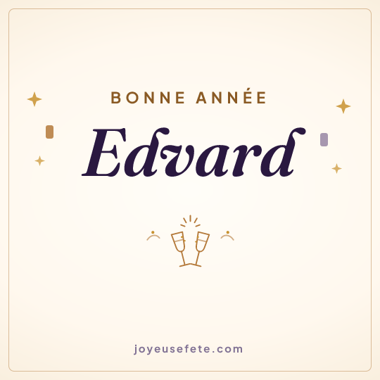 Image carrée « Bonne année Edvard » pour WhatsApp