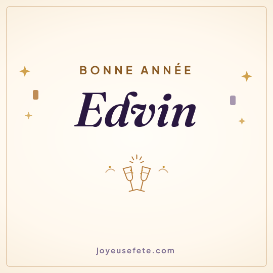 Image carrée « Bonne année Edvin » pour WhatsApp