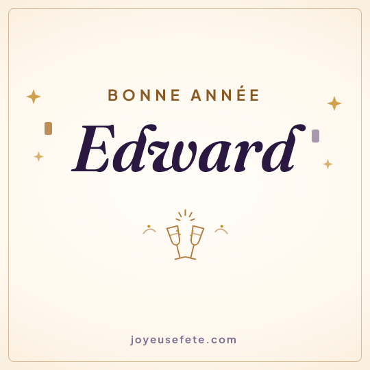 Image carrée « Bonne année Edward » pour WhatsApp
