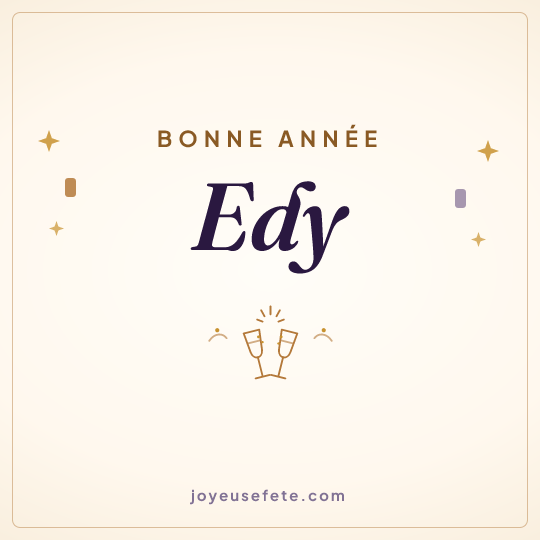 Image carrée « Bonne année Edy » pour WhatsApp
