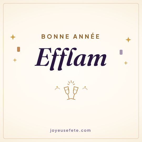 Image carrée « Bonne année Efflam » pour WhatsApp