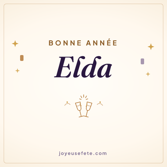 Image carrée « Bonne année Elda » pour WhatsApp
