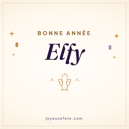 Image carrée « Bonne année Elfy » pour WhatsApp