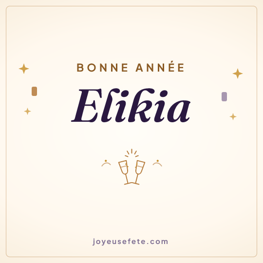 Image carrée « Bonne année Elikia » pour WhatsApp