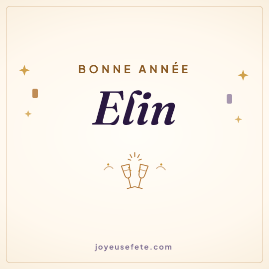 Image carrée « Bonne année Elin » pour WhatsApp