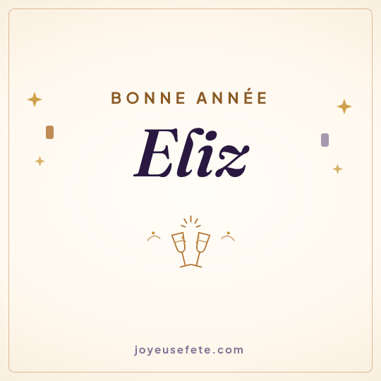 Image carrée « Bonne année Eliz » pour WhatsApp