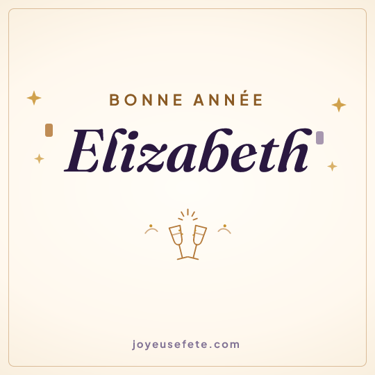Image carrée « Bonne année Elizabeth » pour WhatsApp