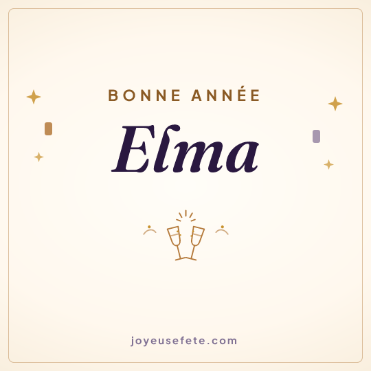 Image carrée « Bonne année Elma » pour WhatsApp