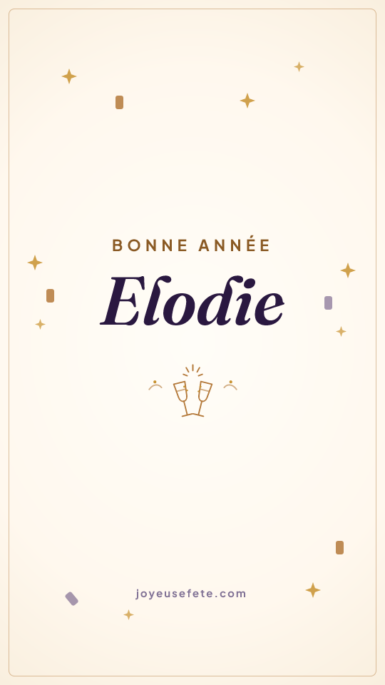 Image « Bonne année Elodie » au format story