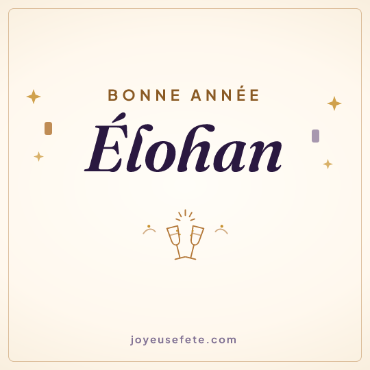 Image carrée « Bonne année Élohan » pour WhatsApp