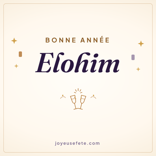 Image carrée « Bonne année Elohim » pour WhatsApp