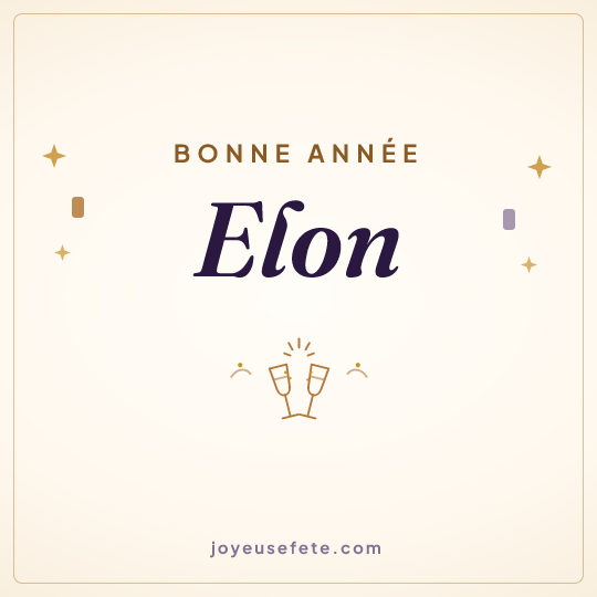Image carrée « Bonne année Elon » pour WhatsApp