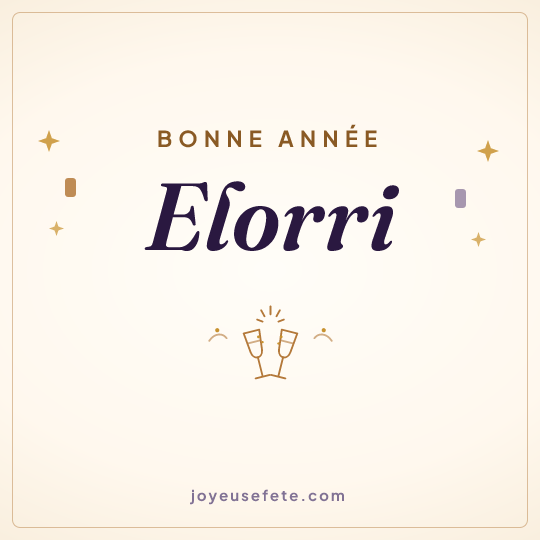 Image carrée « Bonne année Elorri » pour WhatsApp