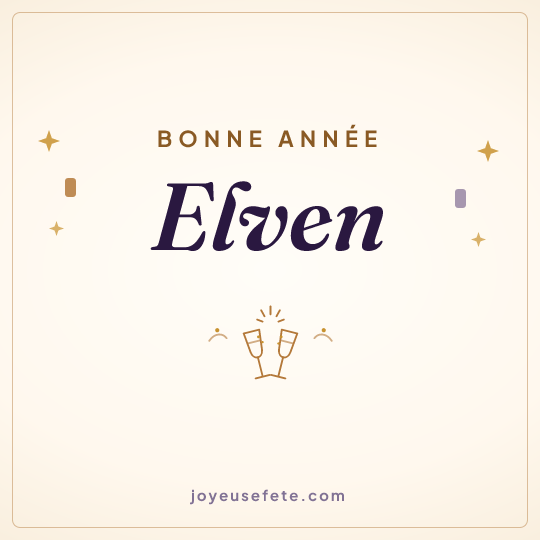 Image carrée « Bonne année Elven » pour WhatsApp