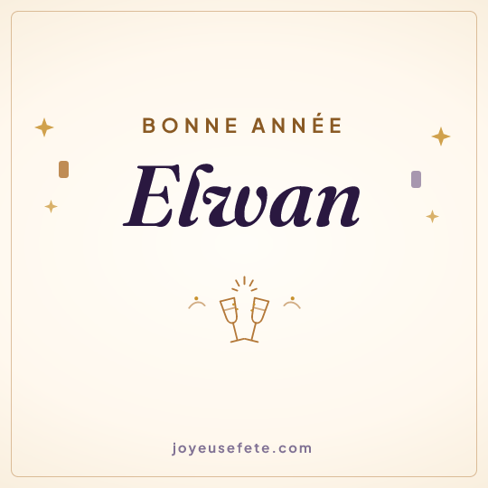 Image carrée « Bonne année Elwan » pour WhatsApp