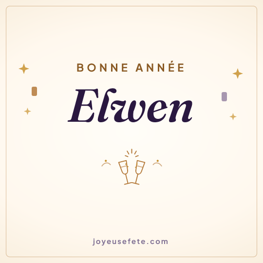 Image carrée « Bonne année Elwen » pour WhatsApp