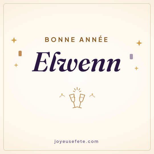 Image carrée « Bonne année Elwenn » pour WhatsApp