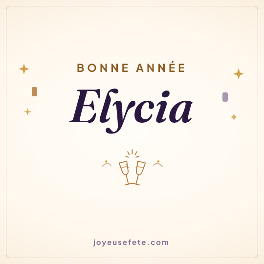 Image carrée « Bonne année Elycia » pour WhatsApp