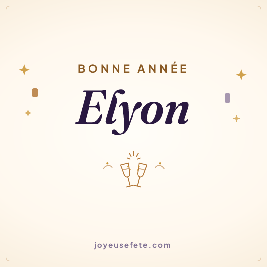Image carrée « Bonne année Elyon » pour WhatsApp