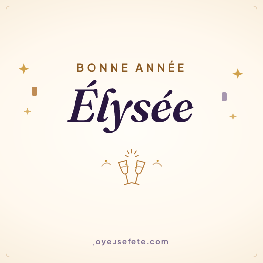Image carrée « Bonne année Élysée » pour WhatsApp