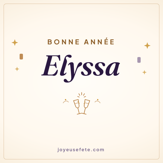 Image carrée « Bonne année Elyssa » pour WhatsApp
