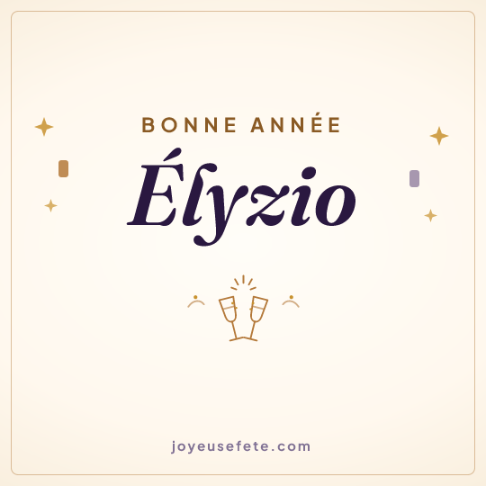 Image carrée « Bonne année Élyzio » pour WhatsApp