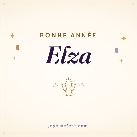 Image carrée « Bonne année Elza » pour WhatsApp
